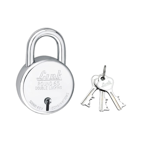 Link 65mm New Round Steel Padlock (Silver) - Image 5