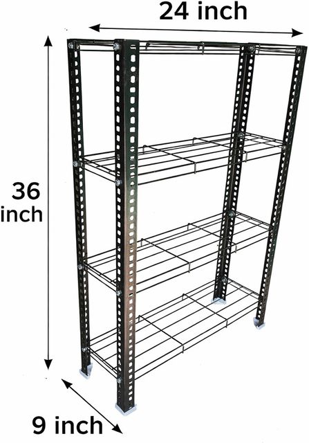 Aknoteek 4 Tier Metal Bookshelf, Black - Image 7