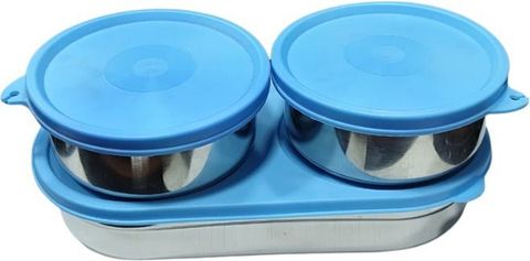 revonic Stainless Steel Lunch Box with 1000 ML Water Bottle & Lunch Bag 3 Containers Stainless Steel Office Lunch Box (500 ml) - Image 6