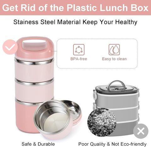 TeDeMeI Insulated 4-Container Stainless Steel Lunch Box 1430 ml - Image 6