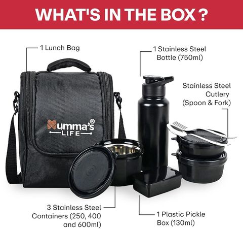 Mumma's LIFE 4-Container Stainless Steel Lunch Box (2130 ml) - Image 6