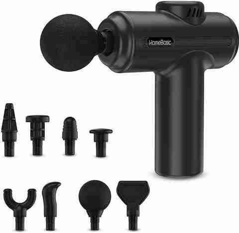 HOMEBASIC HB-M3 Deep Tissue Massage Gun for Pain Relief| Cordless, 8 Heads, 6-Speeds, 3200 RPM Massager (Black) - Image 5