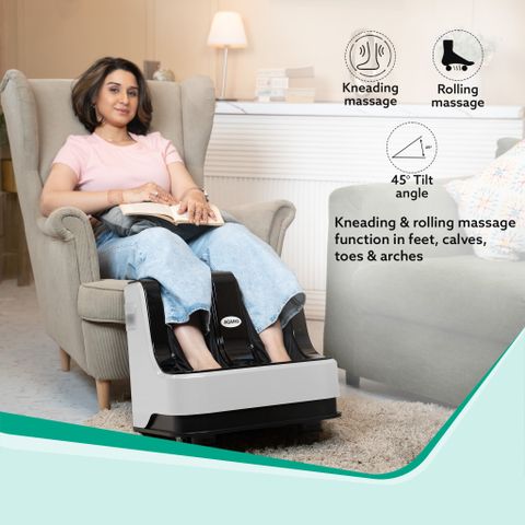 AGARO 33159 33159 Leg for Foot, Calf & Leg, with Rolling & Kneading Functions Massager (Black, White) - Image 6