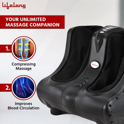 Lifelong LLM747 Leg, Foot and Calf Machine with Vibration for Pain Relief - Home Use Massager (Black) - Image 6