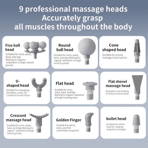 Zovilstore Electric Deep Tissue Percussion Massage Gun Handheld Muscle Massager with 8 Heads for Back Neck Shoulder & Leg Relief Portable Rechargeable Massager (Multicolor) - Image 7