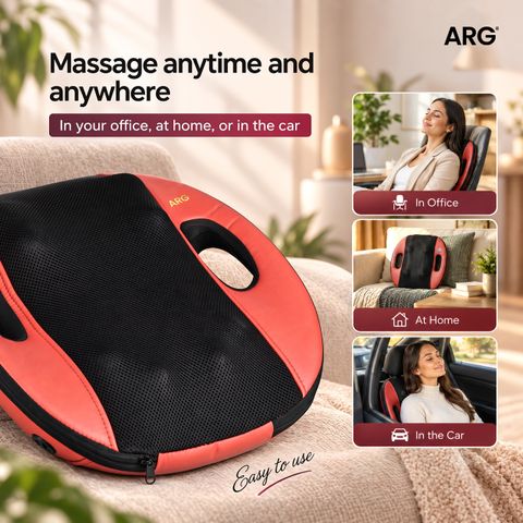 ARG HEALTHCARE Back Massage Cushion with 12 Rubbing Balls (Brown) - Image 5