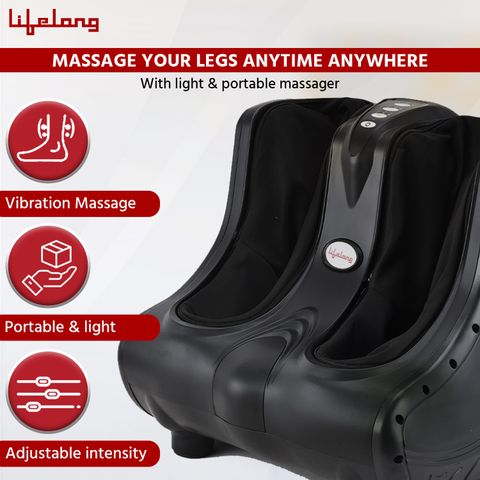 Lifelong LLM747 Leg, Foot and Calf Machine with Vibration for Pain Relief - Home Use Massager (Black) - Image 8