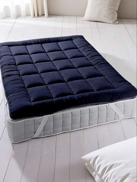 Texlux 2 inch (5.08 cm) King Size Microfibre Breathable, Stretchable, Waterproof Mattress Topper (198 cm x 182 cm, Blue) - Image 6