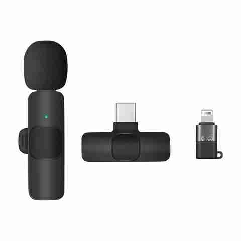 IMAGINEA 2.4 GHz 2 in 1 K8 Wireless Microphone, Plug Play Digital Mini Portable Recording Wireless Microphone (Black) - Image 5
