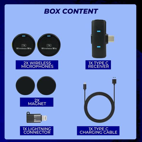 WRADER Round Collar Mic with Noise Cancellation for Vlogging - Image 8