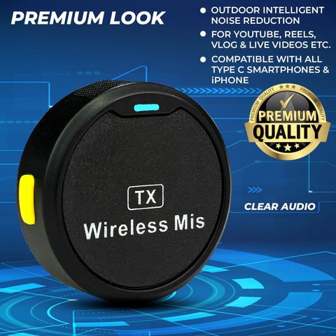 WRADER Round Collar Mic with Noise Cancellation for Vlogging - Image 7