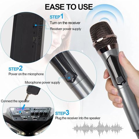 AMG Music UHF Wireless Microphone System with Rechargeable Receiver - Image 7