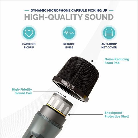 AMG Music UHF Wireless Microphone System with Rechargeable Receiver - Image 8