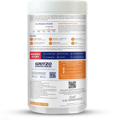 Gritzo SuperMilk Growth+ Girls 10-12y, 12g Protein, Creamy Vanilla - Image 6