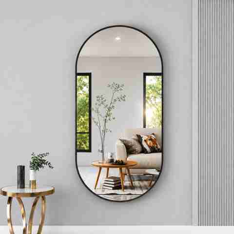 LUPPRA 12 X 18 Inches Frameless Decorative Capsule Wall Mount Mirror Bathroom Mirror (Semi Curved Finish : Polished) - Image 5