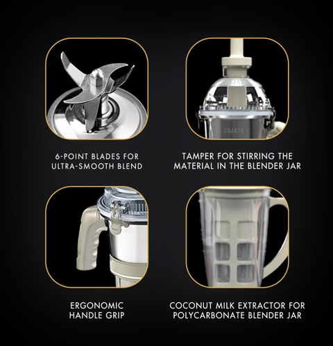 Sujata MG 1000W Mixer Grinder, Beige and White - Image 7