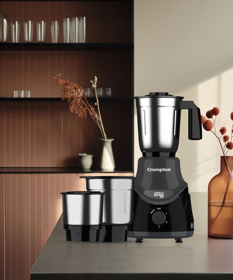 Crompton DS 500 W Mixer Grinder (ACGM-DS500W3J BLK-ACGM-DS500WBLKX | 3 Jars | Black & Grey) - Image 6