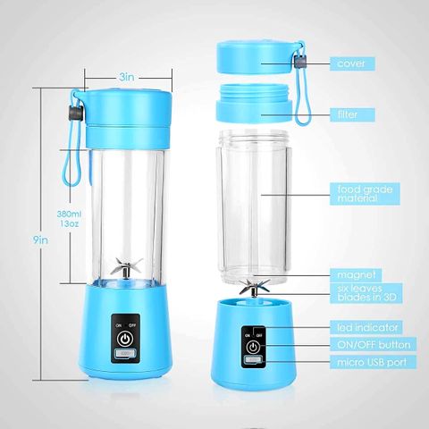 FRONY JX 4 450W Portable USB Juicer Mixer Grinder, Multicolor - Image 7