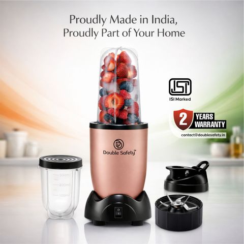 Double Safety 500W Mixer Grinder, 2 Jars, Brown - Image 5