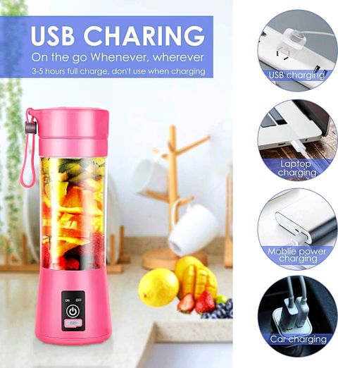 FRONY JX 4 450W Portable USB Juicer Mixer Grinder, Multicolor - Image 6