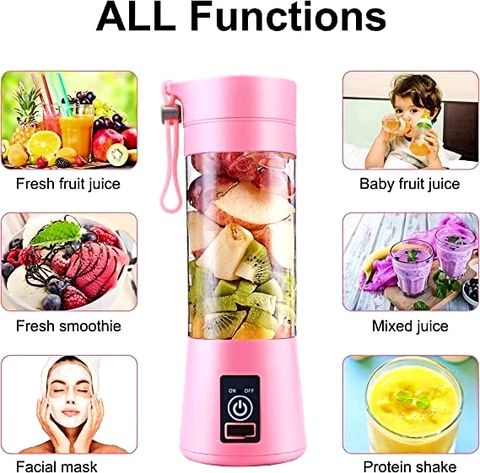 FRONY JX 4 450W Portable USB Juicer Mixer Grinder, Multicolor - Image 4
