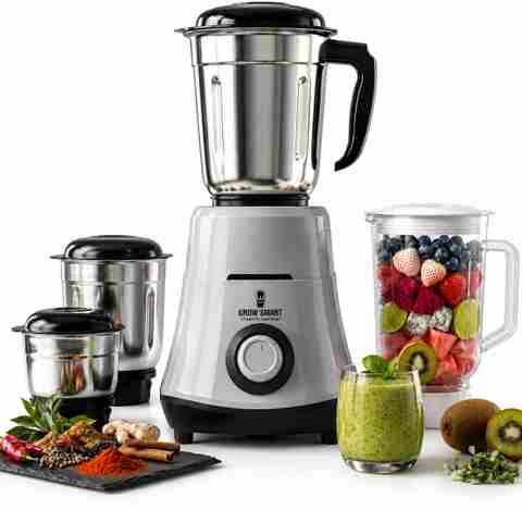 Growsmart HydroGrind 750W Mixer Grinder, 4 Jars, Grey - Image 3