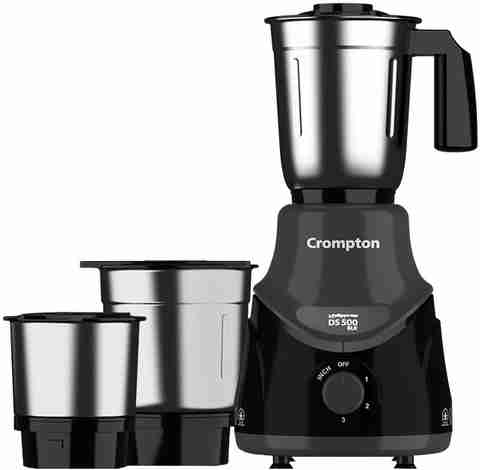 Crompton DS 500 W Mixer Grinder (ACGM-DS500W3J BLK-ACGM-DS500WBLKX | 3 Jars | Black & Grey) - Image 3