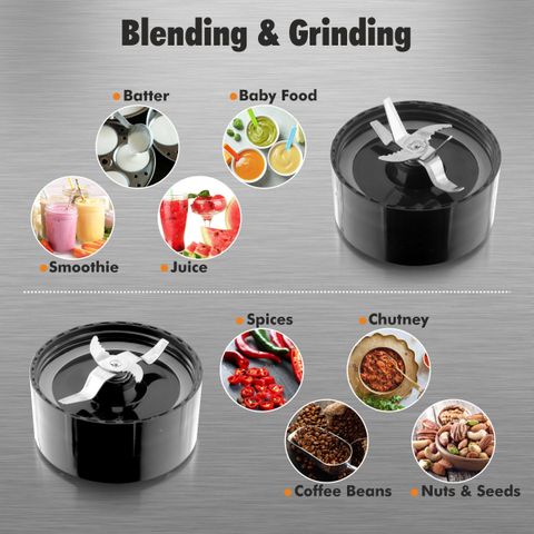 cookwell Bullet 600 W Juicer Mixer Grinder (Push + Knob | 5 Jars | Black Flower) - Image 5