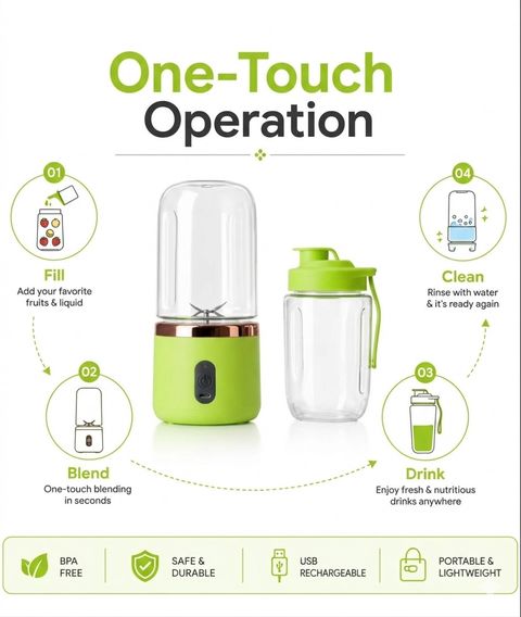 GemsofRJ Gems00101 100W Mixer Blender, 2 Jars, Green - Image 5