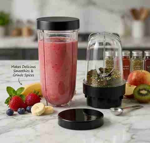 ALTRR Pack of 2 Nutri Jars (629 ML & 380 ML) â Blend Smoothies & South Indian Sauces Mixer Juicer Jar (900 ml) - Image 2