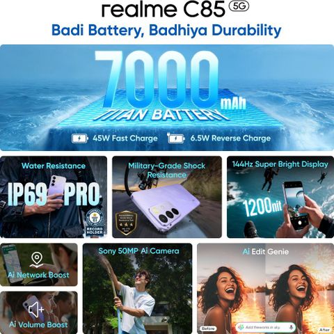 realme C85 5G (Parrot Purple, 128.0 GB) (4 GB RAM) - Image 4
