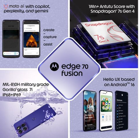 MOTOROLA Edge 70 Fusion Snapdragon (Pantone ORIENT BLUE, 128 GB) (8 GB RAM) - Image 7