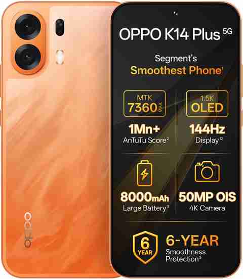 OPPO K14 Plus 5G (Solar Orange, 128 GB) (6 GB RAM) - Image 2