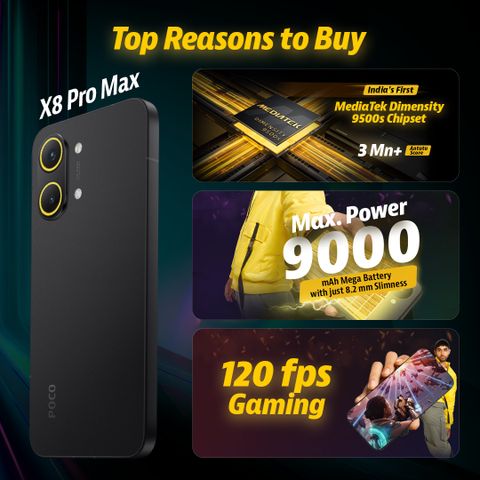 POCO X8 Pro Max (512 GB Storage, 12 GB RAM) Online at Best Price