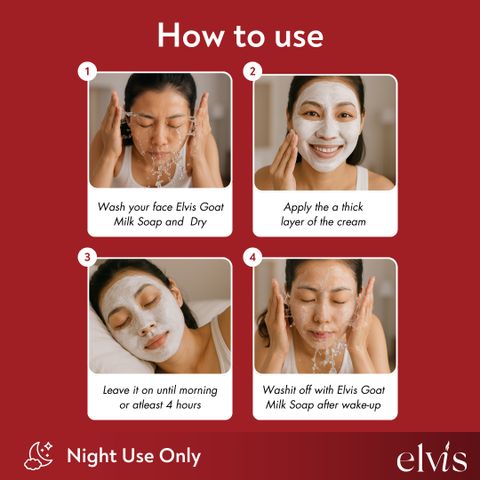 Elvis Face Brightening Night Cream| Skin Whitening & Glowing Cream | For All Skin Types | Men & Women (65 g) - Image 6