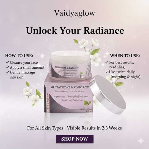 vaidyaglow glutathione skin whitening Glutonethione & kojicacid cream for Daily Skin Care YGroup_b12_patch