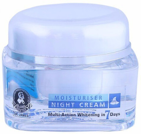 DR. JAMES Moisturizer Night Cream Multi - Action Whitening in 7 Days - Price in India, Buy DR. JAMES Moisturizer Night Cream Multi