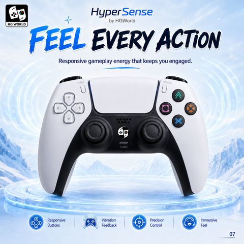 HG WORLD PS4 Wireless Controller White - Image 5