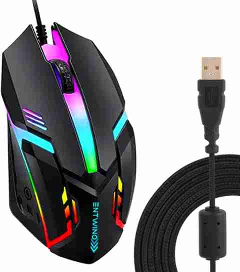 ENTWINO F-1 Gaming Mouse Wired For Computer Braided Wired Ambidextrous Optical Gaming Mouse (USB 2.0, Black) - Image 5