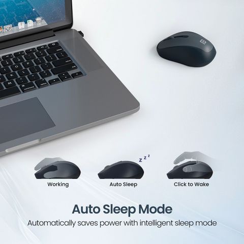 Portronics Toad 34 Ambidextrous Optical Mouse with Upto 1600 DPI, Silent Click Switches, Auto-Sleep Power Saving (2.4GHz Wireless, Grey) - Image 7