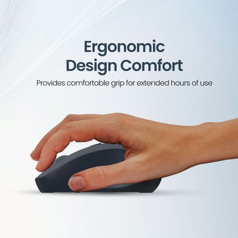Portronics Toad 34 Ambidextrous Optical Mouse with Upto 1600 DPI, Silent Click Switches, Auto-Sleep Power Saving (2.4GHz Wireless, Grey) - Image 5