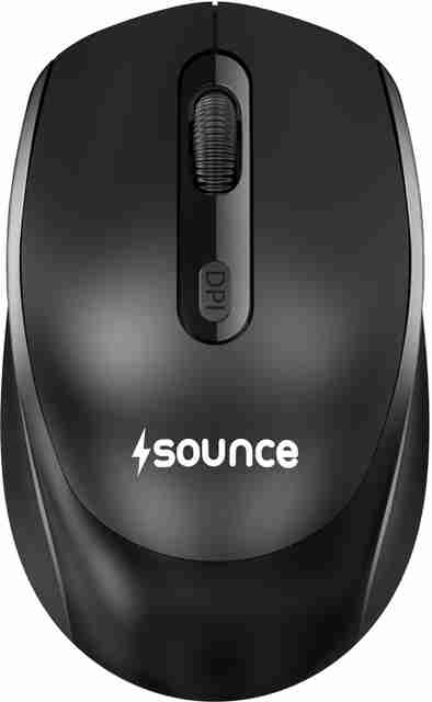 sounce Quantum | SNC-TOD23WLOPTCLMICEBLK Ergonomic Optical Gaming Mouse with 1600 DPI Precision Sensor, Silent Click Buttons, Smooth Scroll Wheel,500mAh Rechargeable Battery for Office Use With Bluetooth (2.4GHz Wireless, Black) - Image 5
