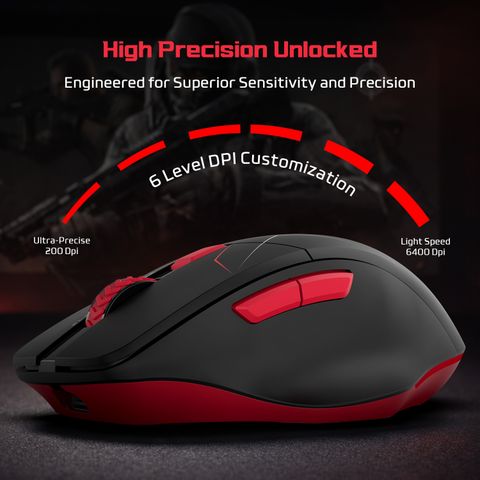 EVOFOX Shadow X Pro Wireless Gaming Mouse, 6400 DPI, Black - Image 8