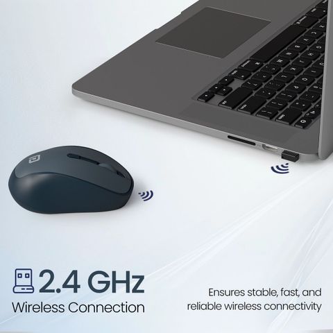 Portronics Toad 34 Ambidextrous Optical Mouse with Upto 1600 DPI, Silent Click Switches, Auto-Sleep Power Saving (2.4GHz Wireless, Grey) - Image 4