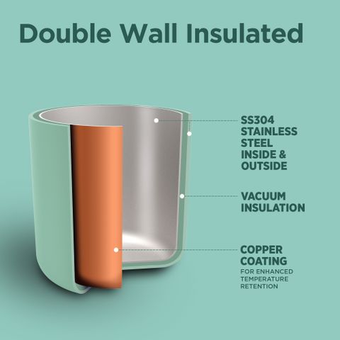 MILTON Insulated Steel Coffee Travel Mug 350ml Green - Image 6