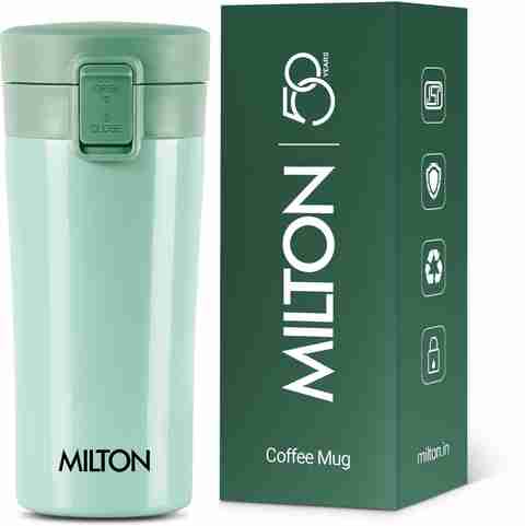 MILTON Insulated Steel Coffee Travel Mug 350ml Green - Image 5