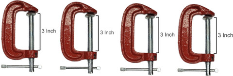 6-Piece Heavy Duty C-Clamp Set – 1, 2, And 3 Inch Mini Vises For Woodworking And Metalwork