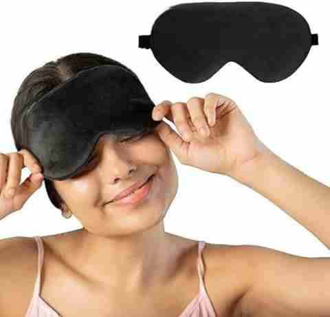 Maanisha Enterprises Eye Mask For Traveling, Sleeping With Blind Fold For Smooth & Comfortable Sleep Eye Shade (Black) - Image 5
