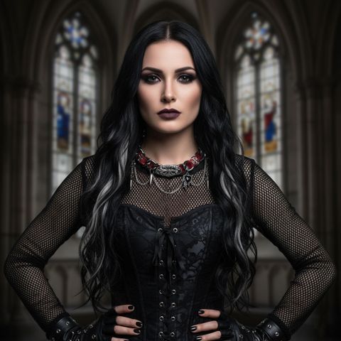 gustave Silver Black Leather Gothic Choker Necklace - Image 8