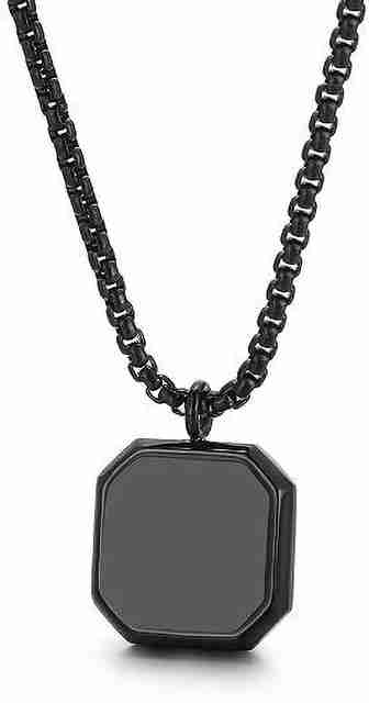 RGBrnd Minimalist Bar Chain Necklace âNew Bar Pandent Stainless Steel Black Pendant Silver Plated Alloy Chain - Image 3